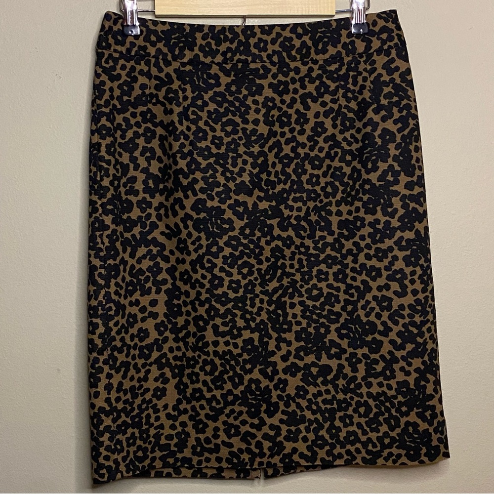 Banana Republic Factory Pencil Skirt Size 6 Tan Black Lined Office Church